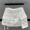 White Denim Skort With Pockets | Lia - ITZY -Amped Apparel Lia ITZY White Denim Skort With Pockets 1