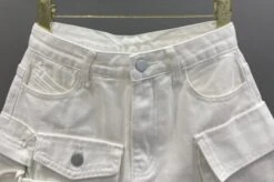 White Denim Skort With Pockets | Lia - ITZY -Amped Apparel Lia ITZY White Denim Skort With Pockets 3 600x399 1