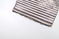 Beige And Black Striped Mesh Dress | Lisa - BlackPink -Amped Apparel Lisa BlackPink Beige And Black Striped Mesh Dress 4 600x400 1