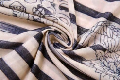 Beige And Black Striped Mesh Dress | Lisa - BlackPink -Amped Apparel Lisa BlackPink Beige And Black Striped Mesh Dress 8 600x400 1