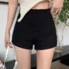 Black High-Waisted Slim Fit Shorts | Lisa - BlackPink