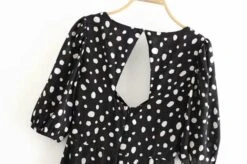 Black Polka-Dot Maxi Dress | Lisa - BlackPink -Amped Apparel Lisa BlackPink Black Polka Dot Maxi Dress 12 600x399 1