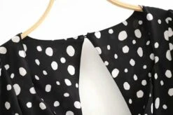 Black Polka-Dot Maxi Dress | Lisa - BlackPink -Amped Apparel Lisa BlackPink Black Polka Dot Maxi Dress 13 600x399 1