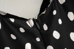 Black Polka-Dot Maxi Dress | Lisa - BlackPink -Amped Apparel Lisa BlackPink Black Polka Dot Maxi Dress 14 600x399 1