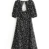 Black Polka-Dot Maxi Dress | Lisa - BlackPink -Amped Apparel Lisa BlackPink Black Polka Dot Maxi Dress 15 600x750 1