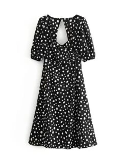 Black Polka-Dot Maxi Dress | Lisa - BlackPink