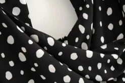 Black Polka-Dot Maxi Dress | Lisa - BlackPink -Amped Apparel Lisa BlackPink Black Polka Dot Maxi Dress 4 600x399 1