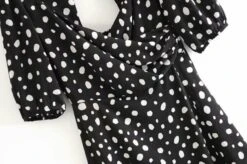 Black Polka-Dot Maxi Dress | Lisa - BlackPink -Amped Apparel Lisa BlackPink Black Polka Dot Maxi Dress 6 600x399 1