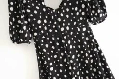 Black Polka-Dot Maxi Dress | Lisa - BlackPink -Amped Apparel Lisa BlackPink Black Polka Dot Maxi Dress 9 600x399 1