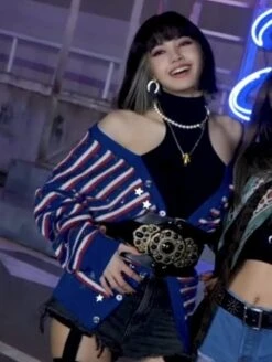 Black Shorts With Thigh Straps | Lisa - BlackPink -Amped Apparel Lisa BlackPink Black Shorts With Thigh Straps 13