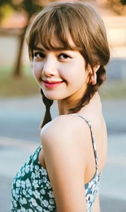 Blue Floral Sling Dress | Lisa - BlackPink -Amped Apparel Lisa BlackPink Blue Floral Sling Dress 3