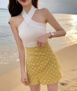 White Criss Cross Tank Top | Lisa - BlackPink