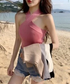 White Criss Cross Tank Top | Lisa - BlackPink -Amped Apparel Lisa BlackPink White Criss Cross Tank Top 9 600x720 1