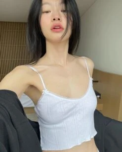 White Lace Camisole Top | Lisa - BlackPink