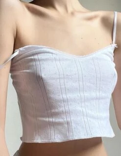 White Lace Camisole Top | Lisa - BlackPink -Amped Apparel Lisa BlackPink White Lace Camisole Top 5
