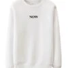 White "Now" Printed Sweatshirt | Lisa - BlackPink -Amped Apparel Lisa BlackPink White Now Printed Sweatshirt 5 600x795 1