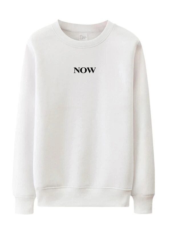 White "Now" Printed Sweatshirt | Lisa - BlackPink 3 White "Now" Printed Sweatshirt | Lisa - BlackPink