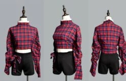 Red Plaid Crop Top | Lisa - BlackPink 25 Red Plaid Crop Top | Lisa - BlackPink -Amped Apparel Lisa Red Plaid Sweatshirt 4 600x386 1