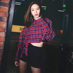 Red Plaid Crop Top | Lisa - BlackPink 20 Red Plaid Crop Top | Lisa - BlackPink -Amped Apparel Lisa Red Plaid Sweatshirt 8 600x600 1