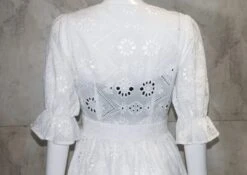 White Embroidery V-Neck Dress | Lisa - BlackPink -Amped Apparel Lisa White Embroidery V Neck Dress 3 600x426 1