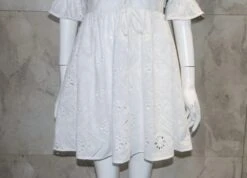 White Embroidery V-Neck Dress | Lisa - BlackPink -Amped Apparel Lisa White Embroidery V Neck Dress 5 600x433 1