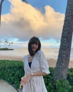 White Embroidery V-Neck Dress | Lisa - BlackPink -Amped Apparel Lisa White Embroidery V Neck Dress Inspiration 1 600x750 1