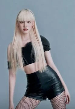 Black Sexy Synthetic Leather Shorts | Liz - IVE -Amped Apparel Liz IVE Black Sexy Synthetic Leather Shorts 1