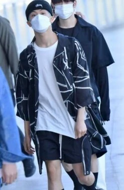 Black Zipper Pocket Casual Shorts | Mark - NCT -Amped Apparel Mark NCT Black Zipper Pocket Casual Shorts 1