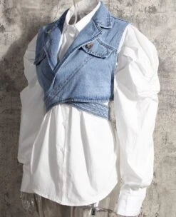 White Puffed Sleeve Shirt | Mia - Everglow -Amped Apparel Mia Everglow White Puffed Sleeve Shirt 3