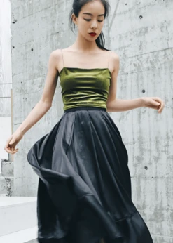 Green Velvet Sling Top | Mina - Twice -Amped Apparel Mina Twice Green Velvet Sling Top 10