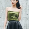 Green Velvet Sling Top | Mina - Twice 2 Green Velvet Sling Top | Mina - Twice -Amped Apparel Mina Twice Green Velvet Sling Top 5