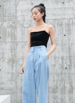 Green Velvet Sling Top | Mina - Twice -Amped Apparel Mina Twice Green Velvet Sling Top 7