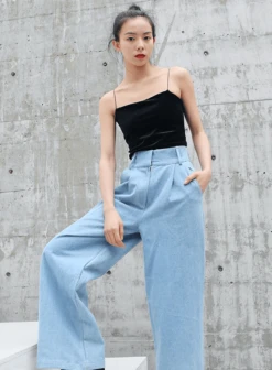 Green Velvet Sling Top | Mina - Twice -Amped Apparel Mina Twice Green Velvet Sling Top 8