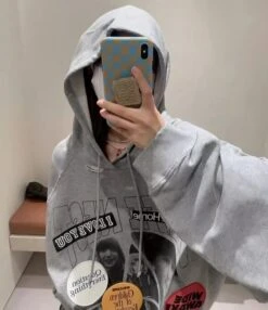 Grey Collage Printed Hoodie | Mingi - ATEEZ -Amped Apparel Mingi ATEEZ Grey Collage Printed Hoodie 1 600x695 1