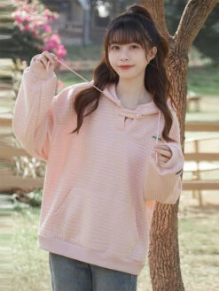 Pink Quilted Texture Hoodie | Mingyu - Seventeen -Amped Apparel Mingyu Seventeen Pink Quilted Texture Hoodie 4 600x800 1