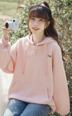 Pink Quilted Texture Hoodie | Mingyu - Seventeen -Amped Apparel Mingyu Seventeen Pink Quilted Texture Hoodie 5 600x960 1