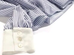 Blue Ruffled Placket Striped Shirt | Minho - SHINee -Amped Apparel Minho SHINee Blue Ruffled Placket Striped Shirt 20 600x449 1