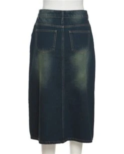 Dark Blue Denim Midi Skirt | Miyeon - (G)I-DLE -Amped Apparel Miyeon GI DLE Dark Blue Denim Midi Skirt 6 600x745 1