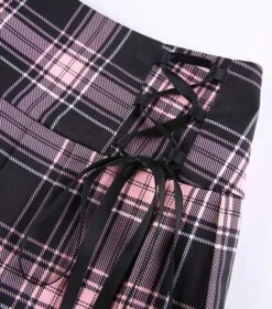 Pink Plaid Lace Skirt | Miyeon - (G)I-DLE -Amped Apparel Miyeon GI DLE Pink Plaid Lace Skirt 13 600x679 1