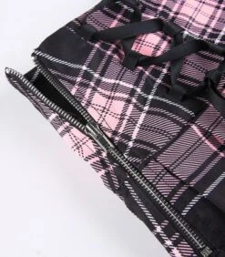 Pink Plaid Lace Skirt | Miyeon - (G)I-DLE -Amped Apparel Miyeon GI DLE Pink Plaid Lace Skirt 21 600x685 1