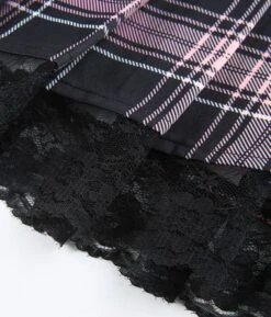 Pink Plaid Lace Skirt | Miyeon - (G)I-DLE -Amped Apparel Miyeon GI DLE Pink Plaid Lace Skirt 4 600x701 1