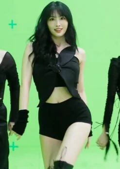 Black Sequin Embellished Flower Dress | Momo - Twice -Amped Apparel Momo Twice Black Sequin Embellished Flower Dress 1