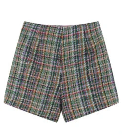 Green Tweed Suit Shorts| Momo - Twice -Amped Apparel Multicolor Tweed Suit Shorts Momo 1 600x677 1