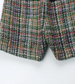 Green Tweed Suit Shorts| Momo - Twice -Amped Apparel Multicolor Tweed Suit Shorts Momo 3 600x677 1