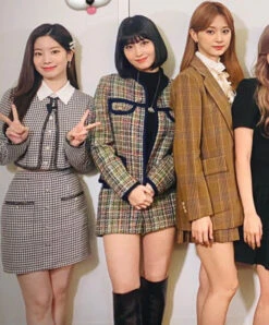 Green Tweed Suit Shorts| Momo - Twice -Amped Apparel Multicolor Tweed Suit Shorts Momo 4 600x723 1