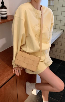 Yellow Letter Embroidered Shorts | Ningning - Aespa -Amped Apparel Ningning Aespa Yellow Letter Embroidered Shorts 18