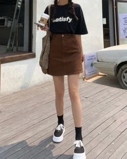 Brown A-Line Skirt | Ningning - Aespa -Amped Apparel Ningning – Aespa Brown A Line Skirt 10