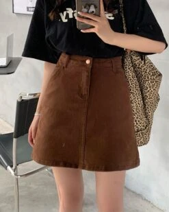 Brown A-Line Skirt | Ningning - Aespa -Amped Apparel Ningning – Aespa Brown A Line Skirt 13