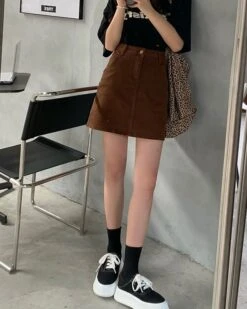 Brown A-Line Skirt | Ningning - Aespa -Amped Apparel Ningning – Aespa Brown A Line Skirt 14