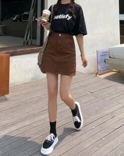 Brown A-Line Skirt | Ningning - Aespa -Amped Apparel Ningning – Aespa Brown A Line Skirt 16